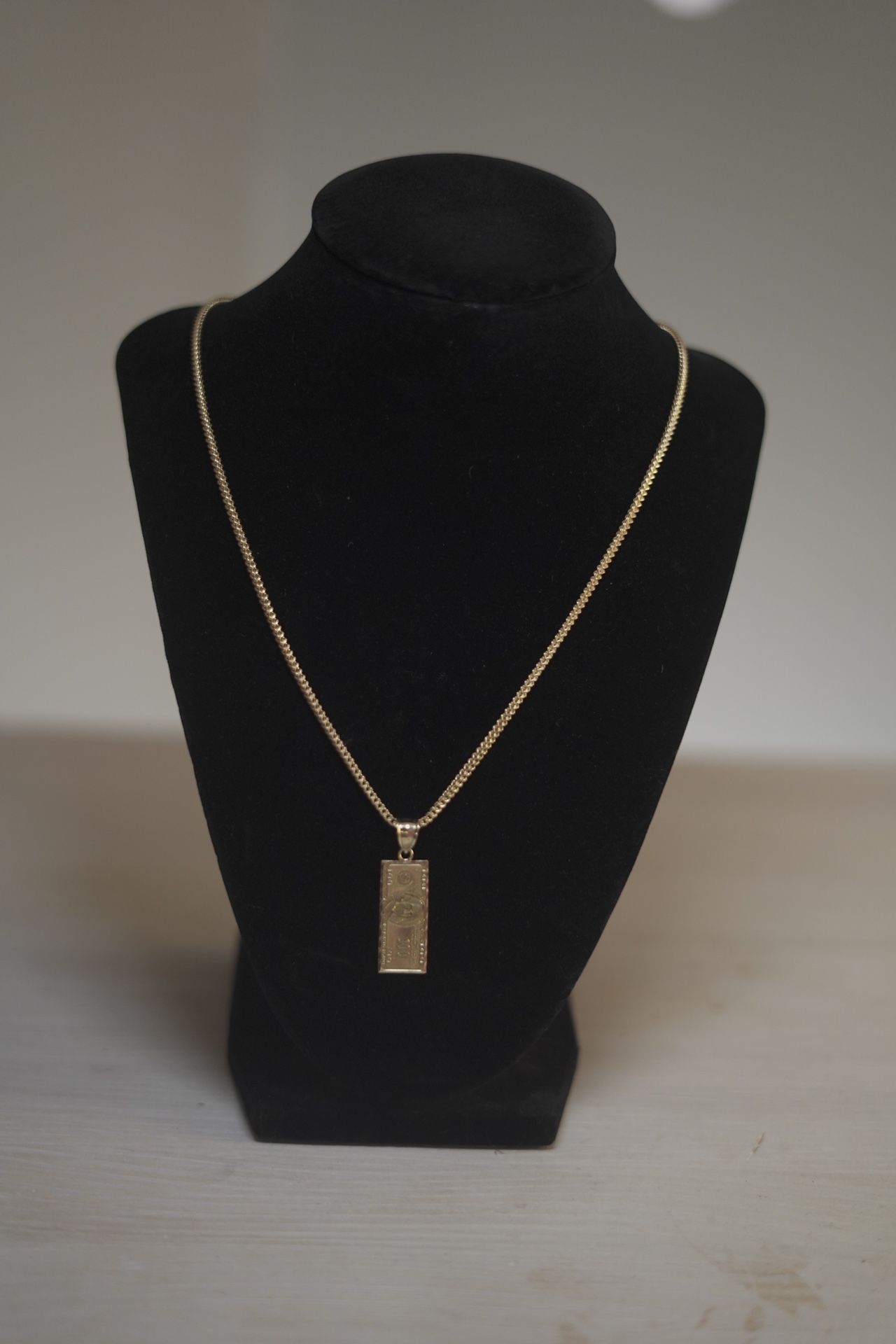 10k Gold Franco Chain With Dollar Pendant