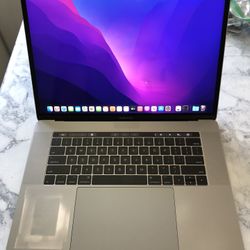 ‼️2017 15” MacBook Pro A1707 TouchBar 3.1Ghz Intel Quad Core 512GB SSD 16GB RAM macOS Monterey‼️