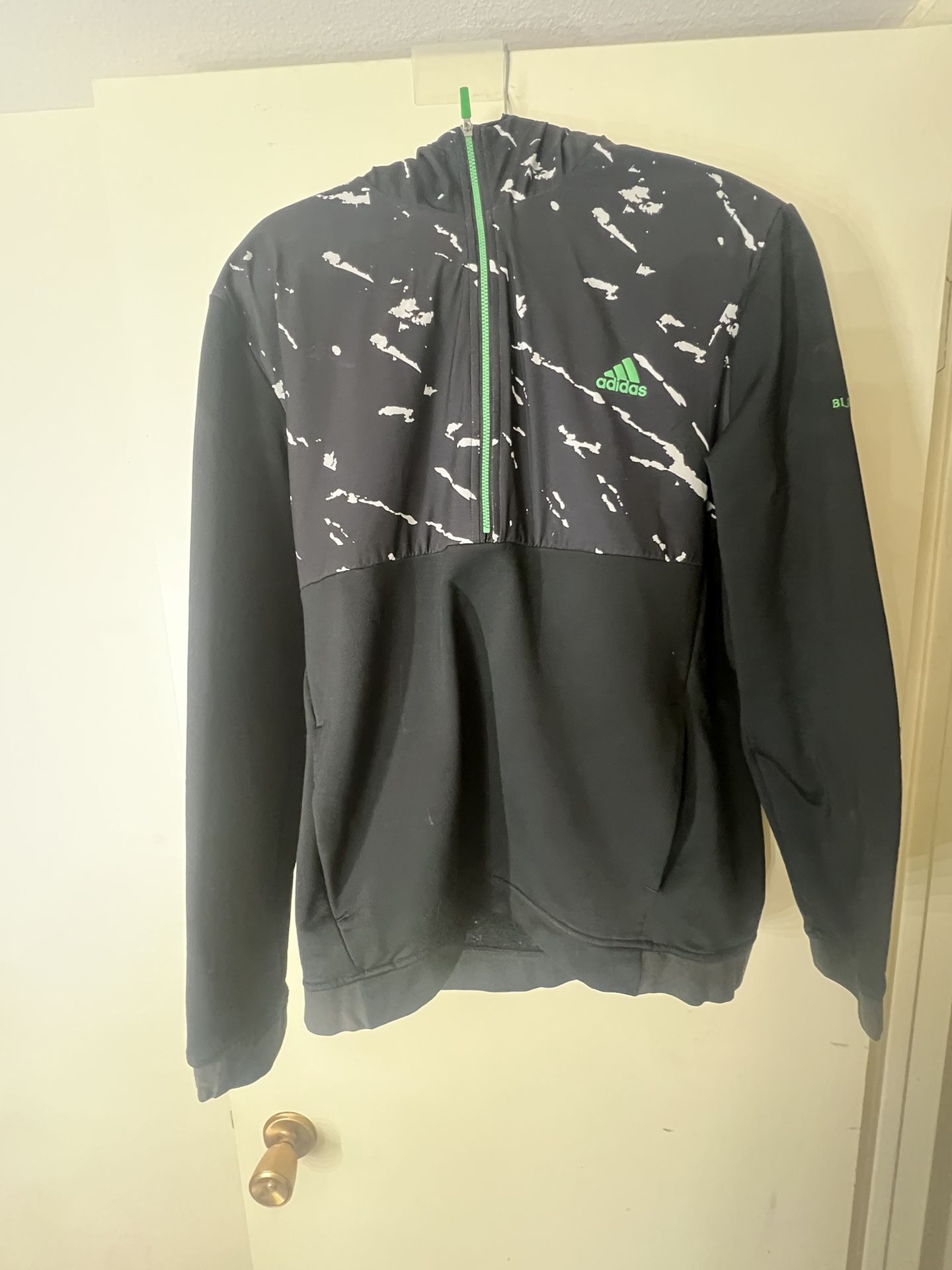 Adidas Blackstone Country Club Long Sleeve Hoodie Full Zip Jacket L Large Poly