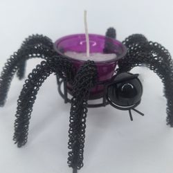 Black Metal Spider Candle Holder