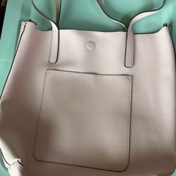Pink Faux Pebbled Leather Tote