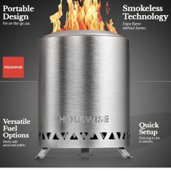 HOUSWISE 8” Mini Fire Pits Combo Bundle 
