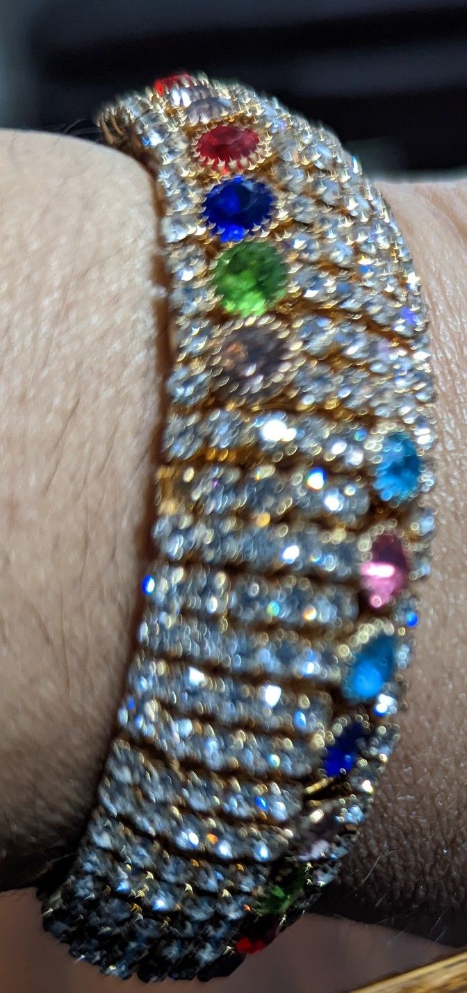 New Adjustable Multicolor Stone Bracelet For $10