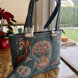 NEW - Sugar Skull Tote and Wallet