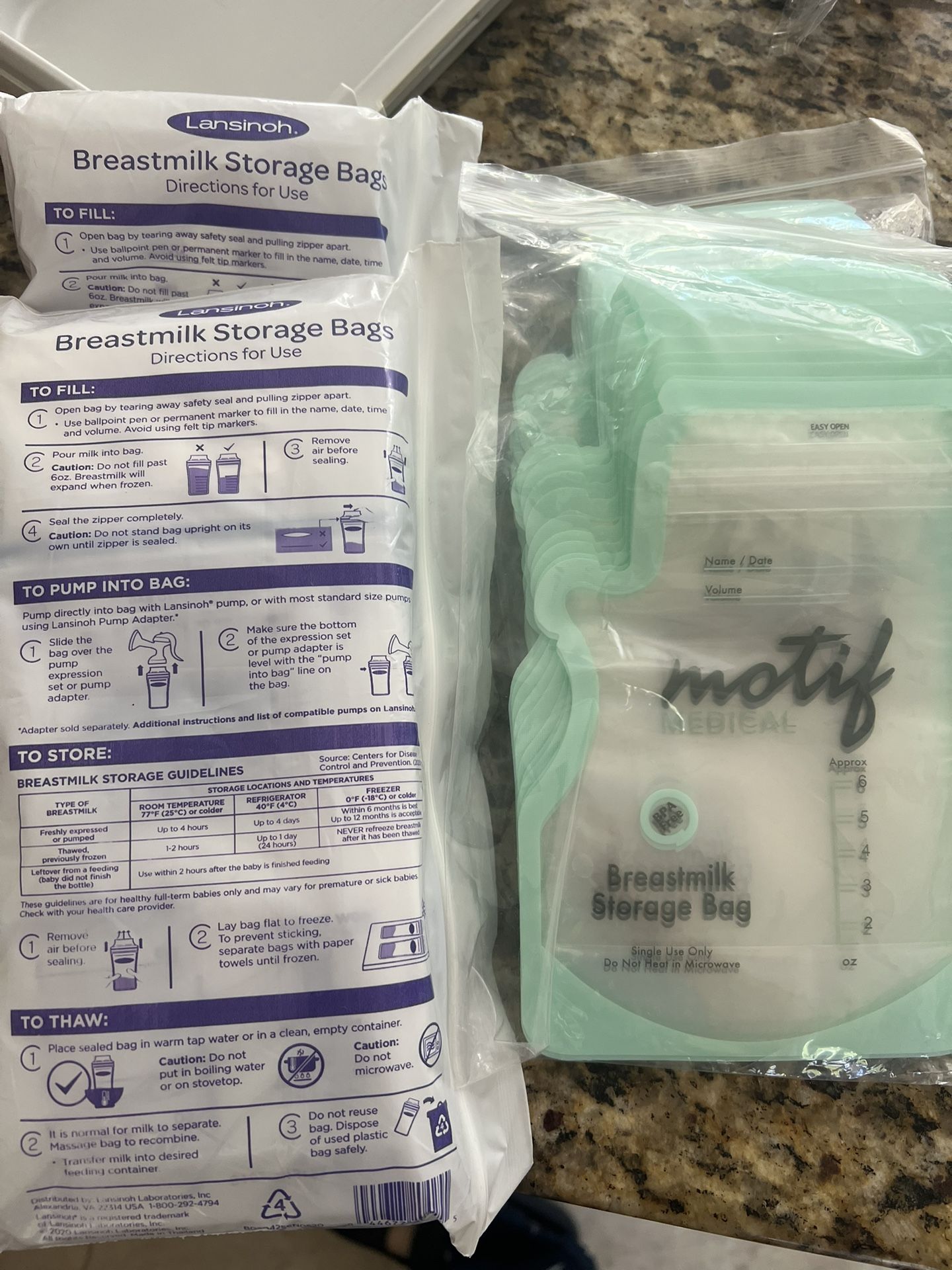 breast milk storage bags