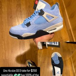 Jordan 4 Unc Size 10.5 Og All Take For $250 