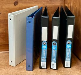 3-Ring Binders 1” black, blue, white