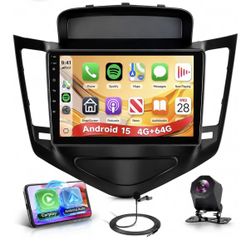 Rimoody 4G+64G Android Car Stereo Radio for Chevy Cruze 2009-2015 CarPlay Wireless Android Auto, 5G WiFi GPS, 9 Inch Incell Touch Screen, FM/RDS EQ SW