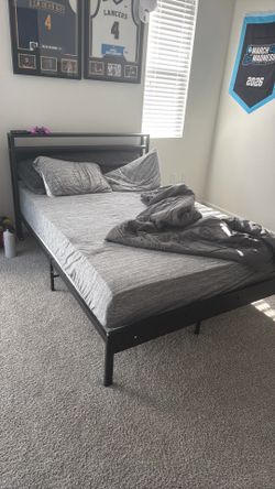 Full Mattress, Foam topper, and bed frame