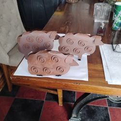 Metal Sheep Decor Folk Art