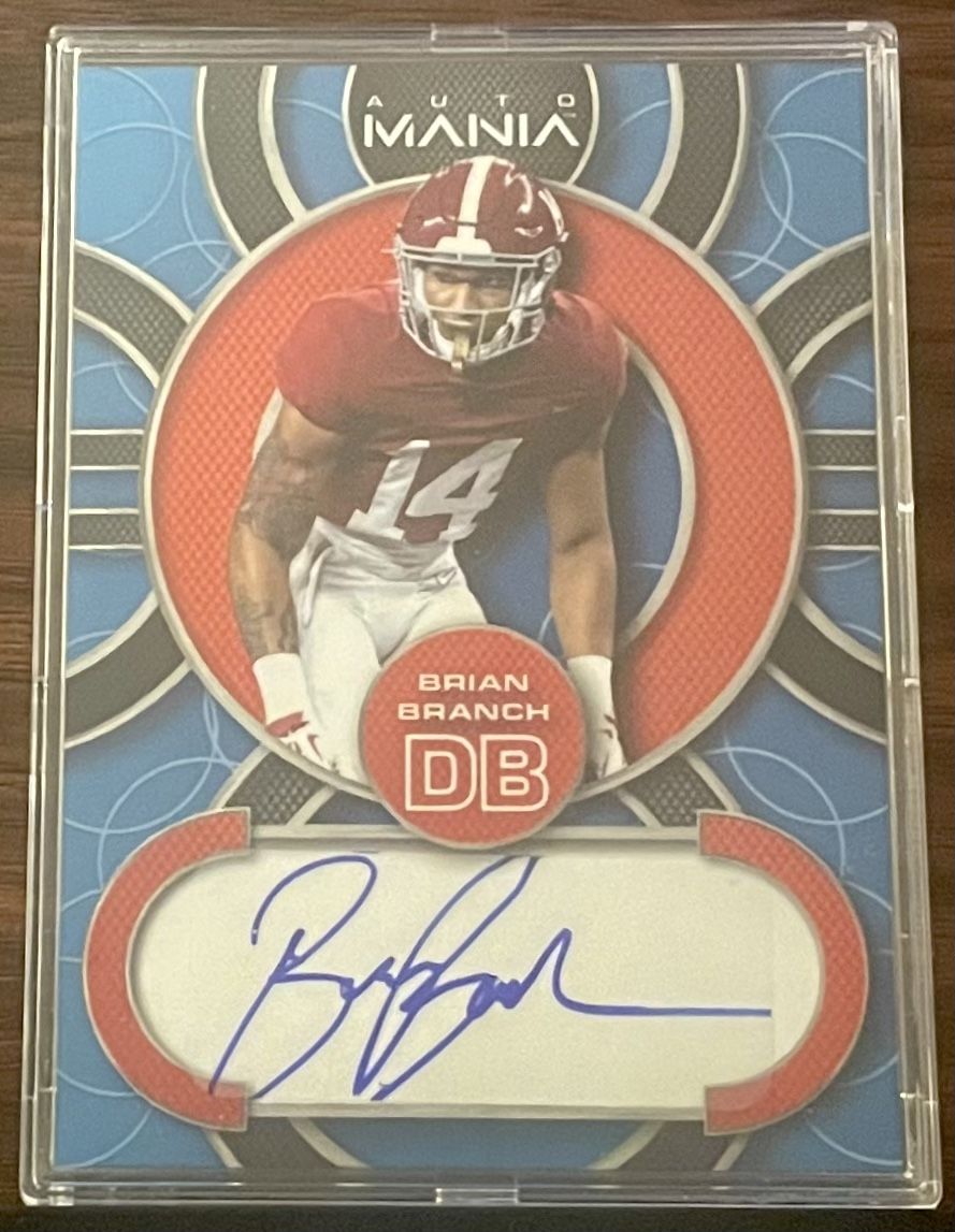 2022 Wild Card Auto Mania Brian Branch Blue Circle Auto