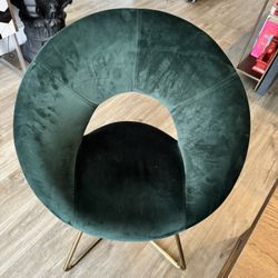 ✨ Green Velvet Accent Chairs with Gold Metal Legs – Set of 2 ✨