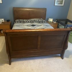 Sleigh Bed Frame - Queen Size