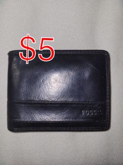 Fossil Men's Leather Bifold Wallet Black 