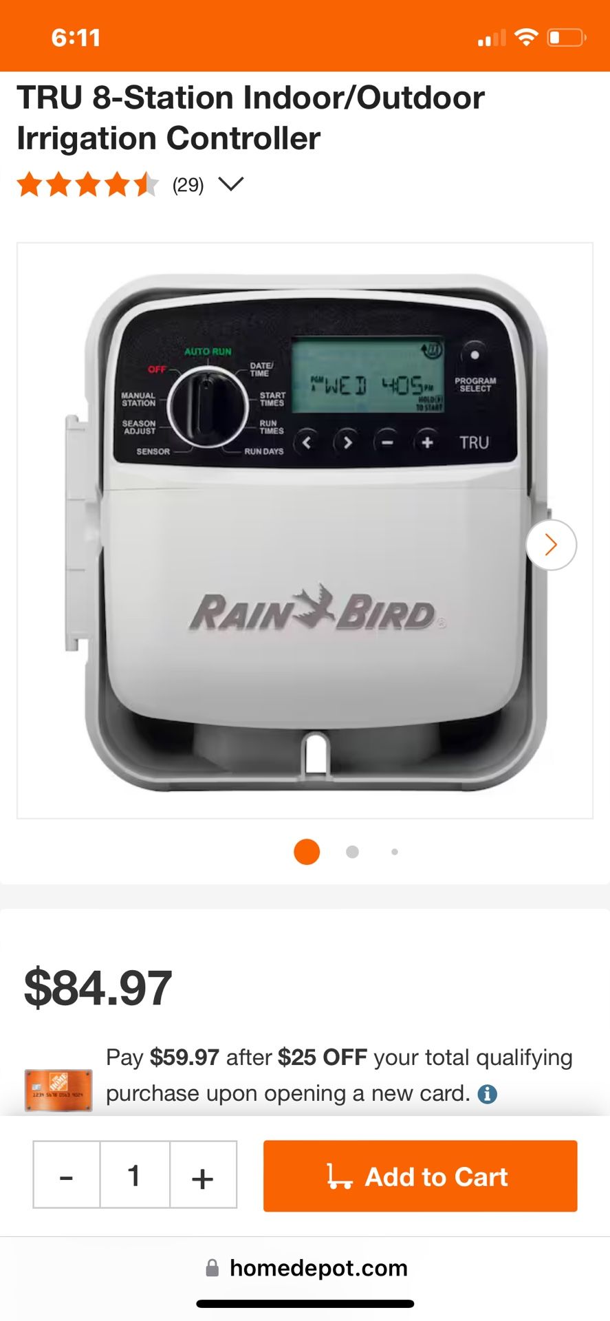 TRU 8-Station Indoor/Outdoor Irrigation Controller