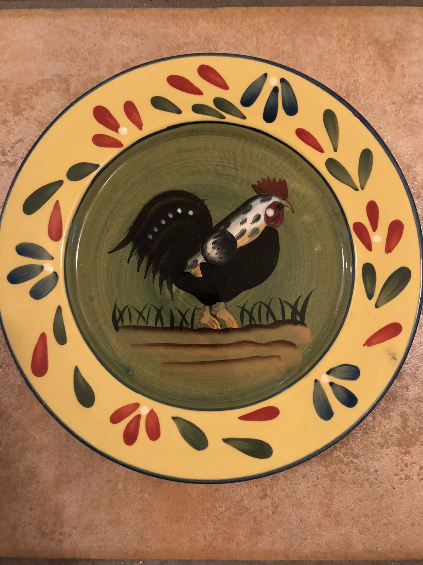 Farmhouse Decor-Set Of 4 Rooster Plates