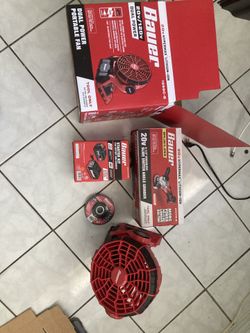 Bauer Dual power fan, brushless grinder, with battery and charger, and 10 pack cutting wheels