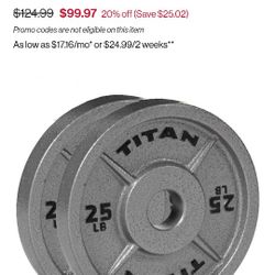 Weight Plates 25lb Pair Titan Fitness 