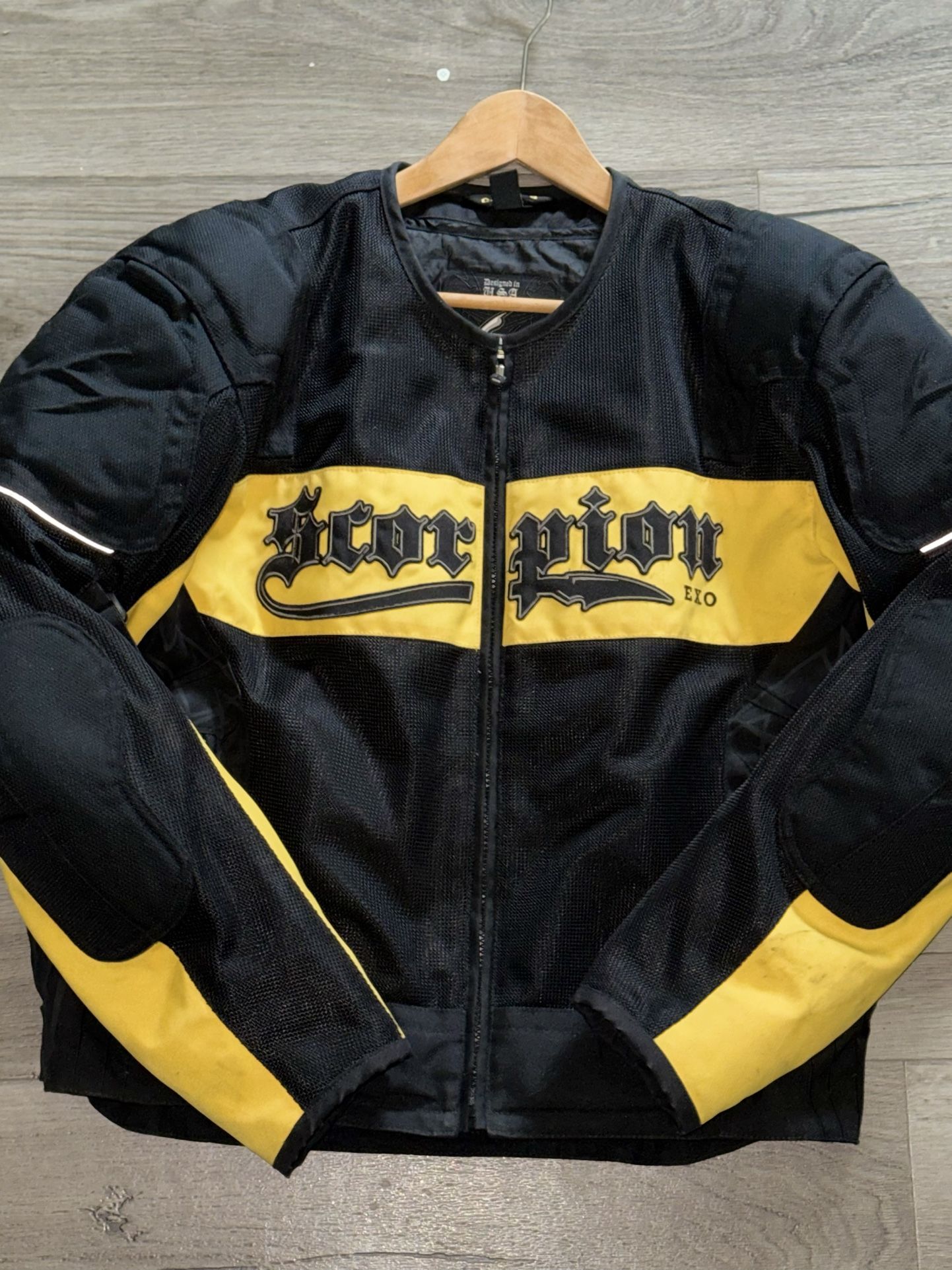Scorpion EXO Men’s Motorcycle Jacket - Padded Mesh Armor - Black/Yellow L