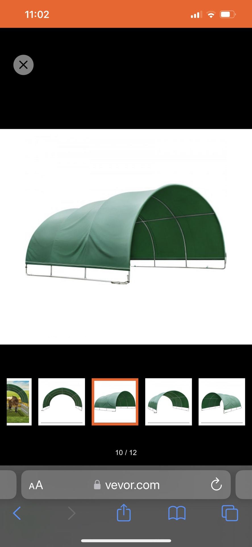 VEVOR Livestock Shelter, 9.9'x 10'x 5.5' Corral Shelter, Steel Metal