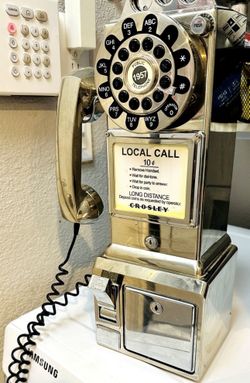 Vintage-style Crosley Chrome Payphone – Unique Collectible & Decor Piece
