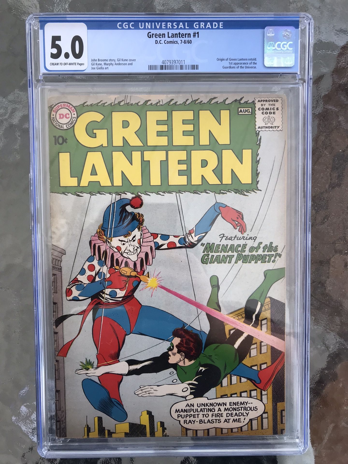 Green Lantern #1 (1960) CGC 5.0 — Origin of Green Lantern and 1st Guardians