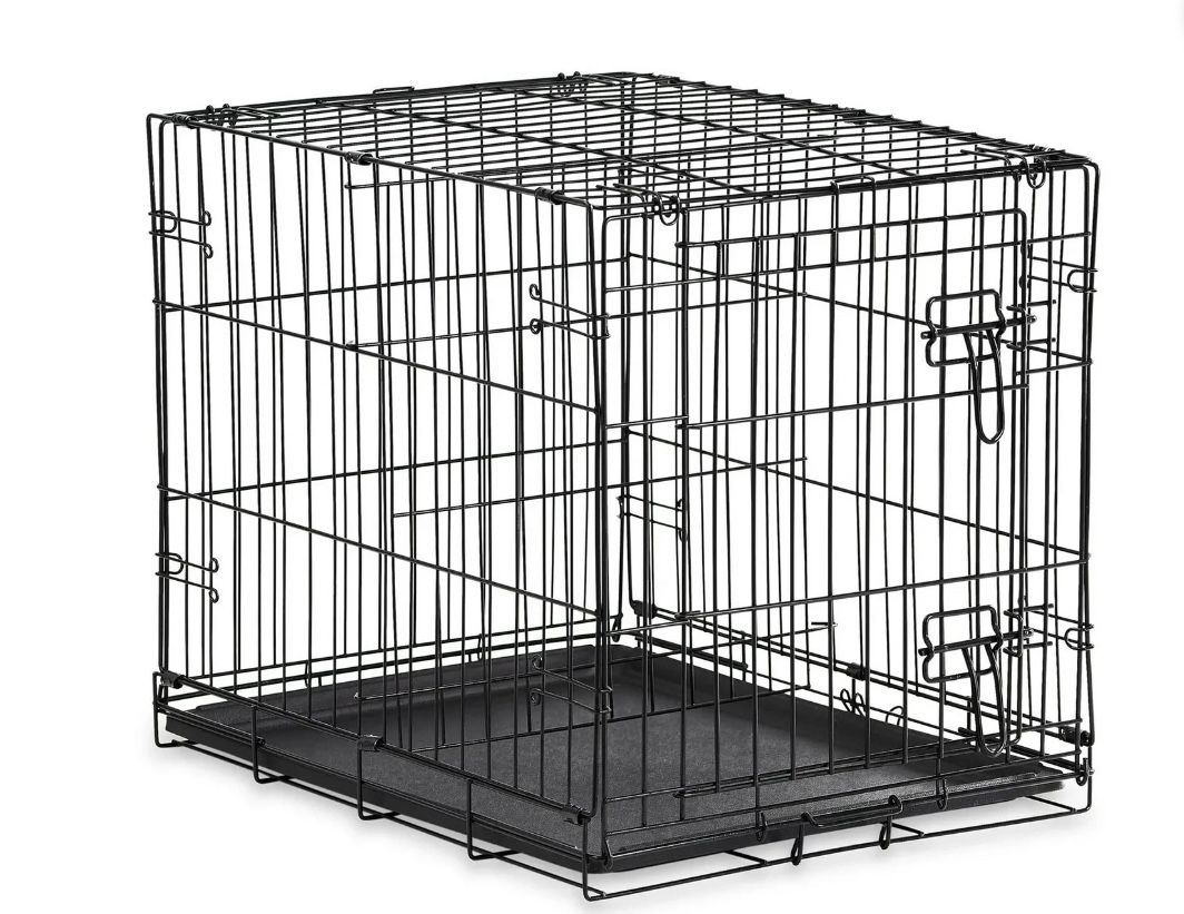 Single-Door Folding Dog Crate with Divider, 24"