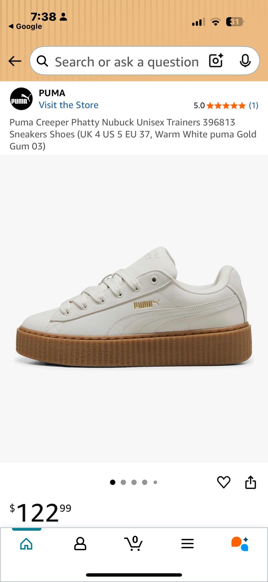 New Fenty X Puma Creeper Phatty Nubuck Sneaker