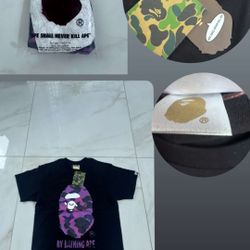 Black and Purple bape shirt 