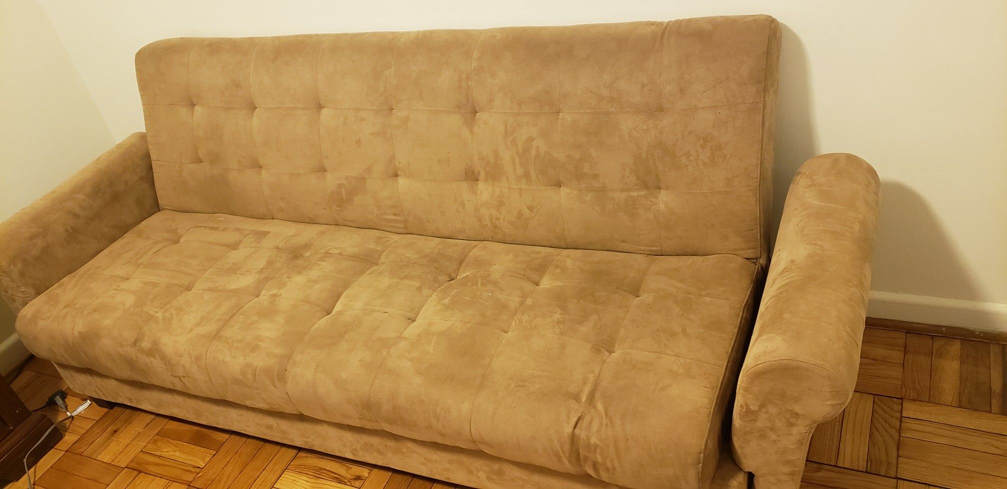 Like New Brown Futon Couch with Storage
