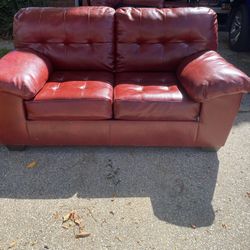 Red loveseat and Couch