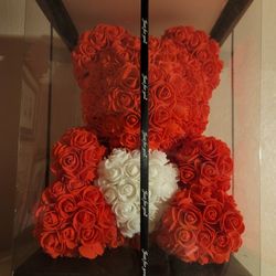 Last Minute Valentines Day Gift Large Flower Teddy Bear About A Foot Tall