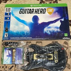 Brand New Guitar Hero Live Bundle Microsoft Xbox One Game, Guitar, Dongle & Strap