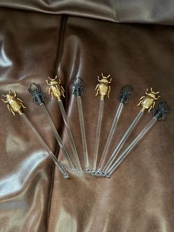 Set of 8 Halloween Plastic Drink Stirrers