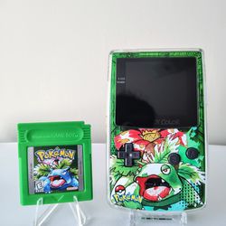 Nintendo Game Boy Color Clear Green with Game (READ DESCRIPTION)