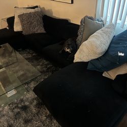 Black Sectional couch 