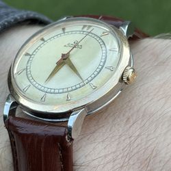 1950s Omega Automatic Bumper Bullseye Sector Dial (Gold / SS) Freshly Serviced