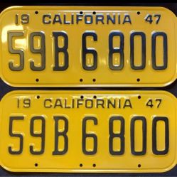 1947 California License Plates