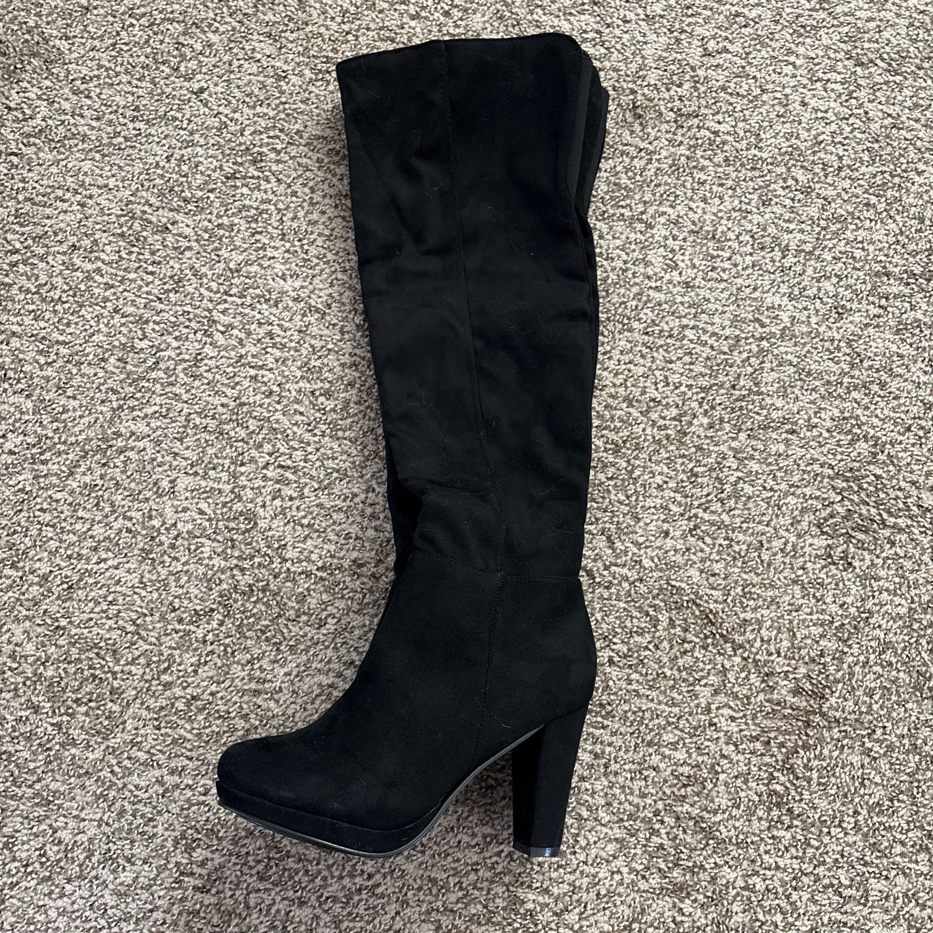 Women’s Black Suede Over The Knee Stiletto Boots