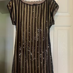 LOVE Black Sequin And Gold Party Dress