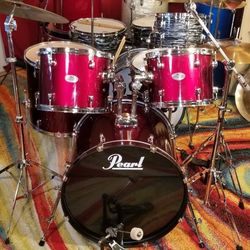 Pearl Drum Set 5pc Complete Set 