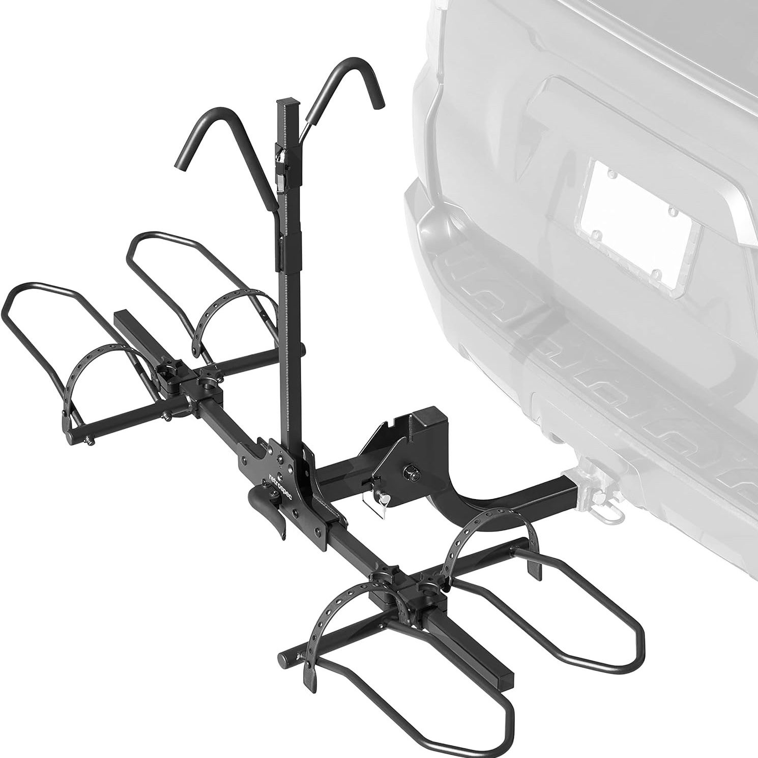 2-E-Bike Hitch Mount Rack for Cars, Trucks, SUVs - 160lb Max Weight, Accommodates Electric Bikes with 20-29" Wheels - Foldable, Anti-Rattle, Compatibl