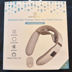 Caring Mill Cordless Portable Neck EMS Pain Relief Device with Heat Therapy