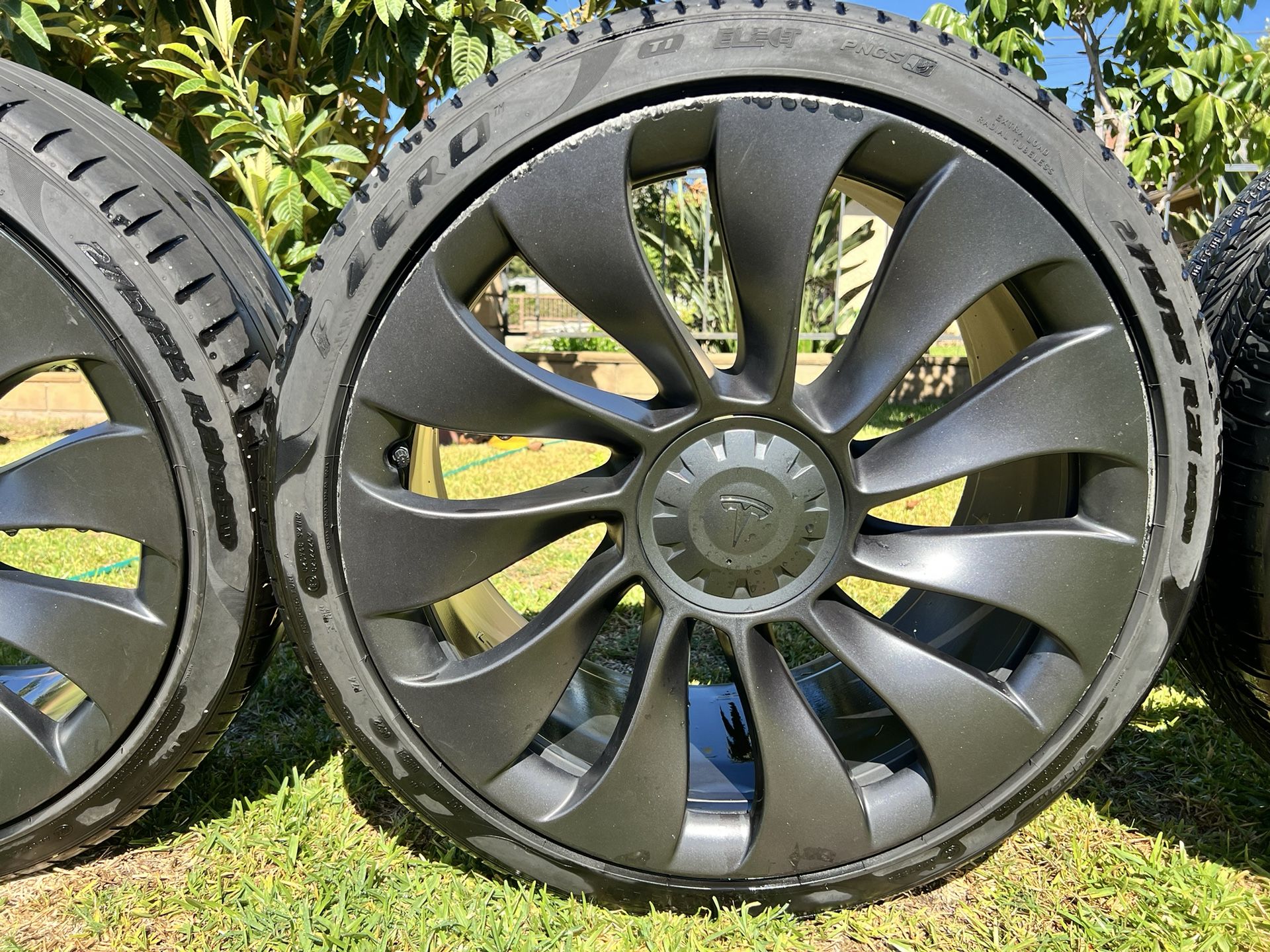 Tesla Model Y Performance, Überturbine wheels, 21 inch Tesla rims, Model Y wheels, OEM Tesla parts, Tesla wheels set