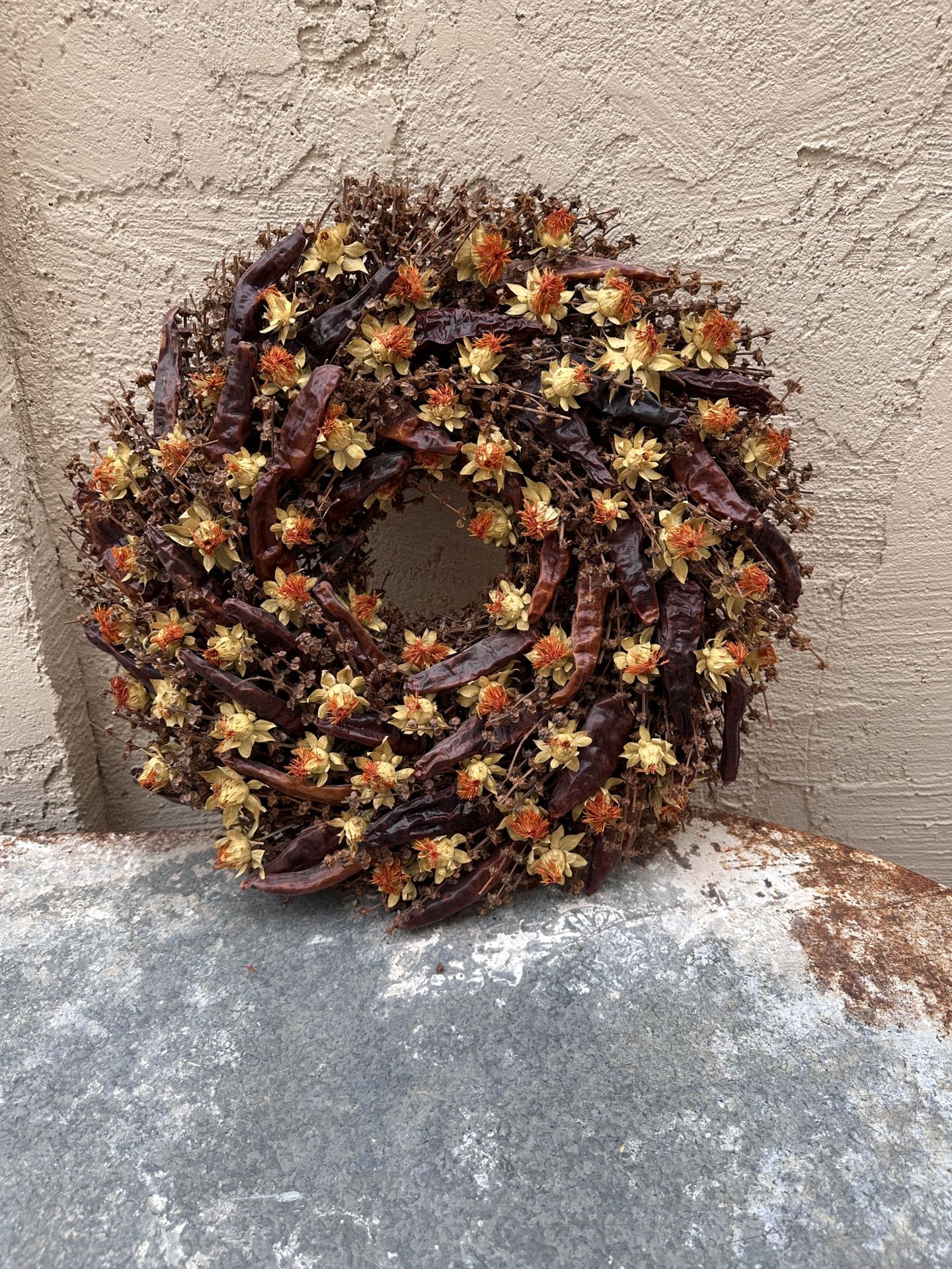 Dried Flower and Chili Wreath