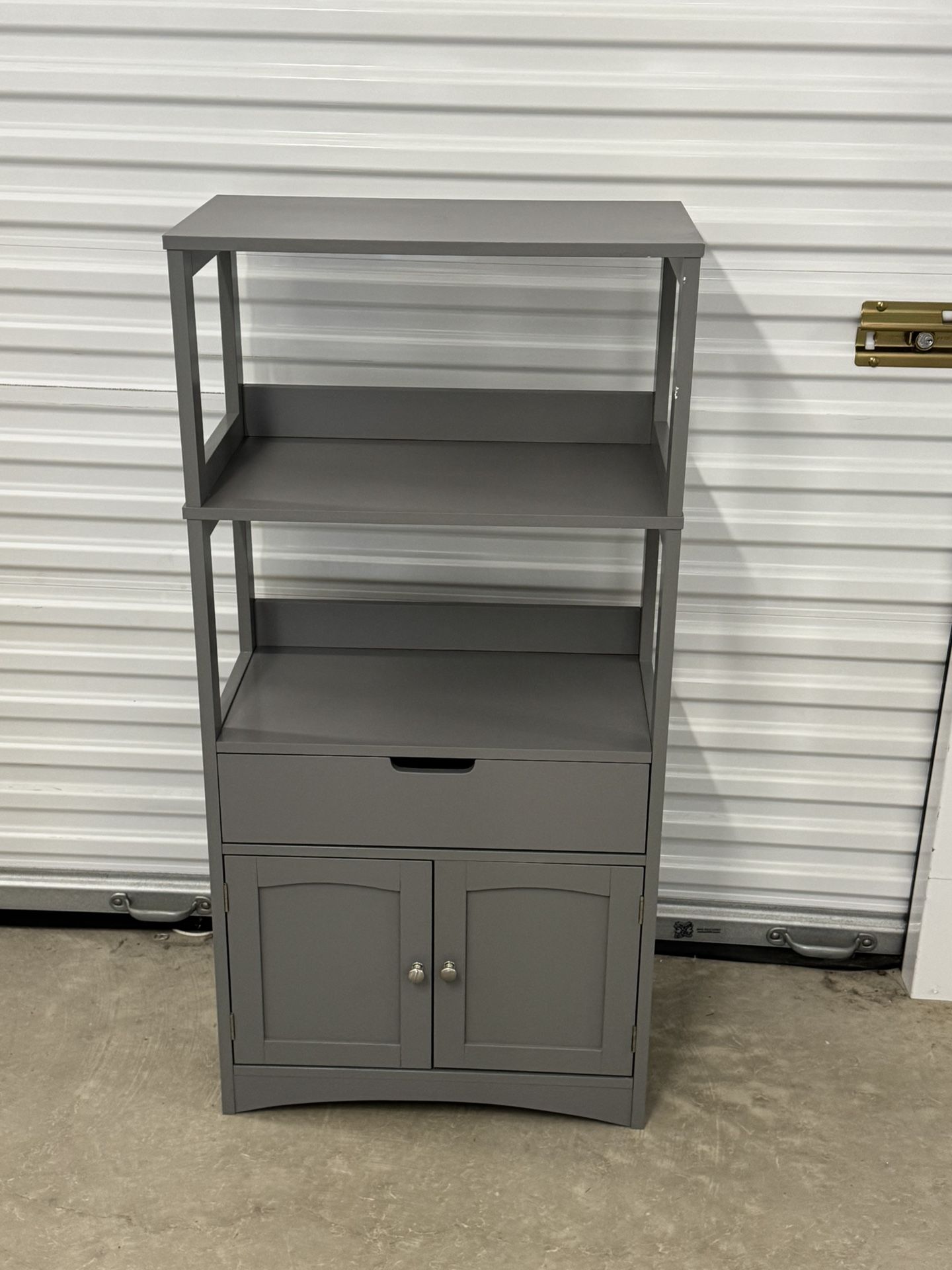 Storage and bookshelf Cabinet - Gray Color.