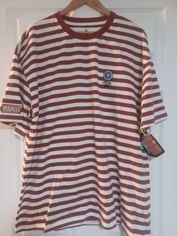 Disneyland Hong Kong Iron Man Experience Striped T-shirt Red And White New