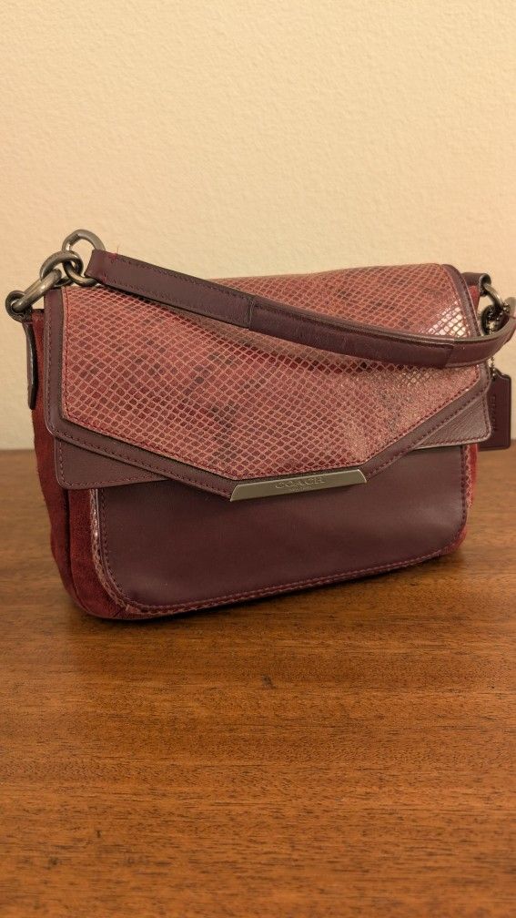 Coach Taylor Suede And Leather Crossbody