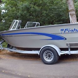 1999 20’ Fisher Aluminum Boat And Trailer