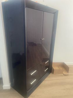 Dark cherry red glossy finish dresser